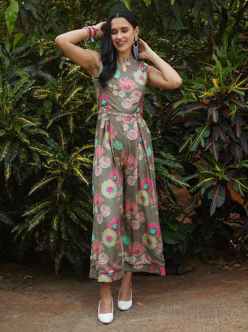 fashor multicolored printed jumpsuit