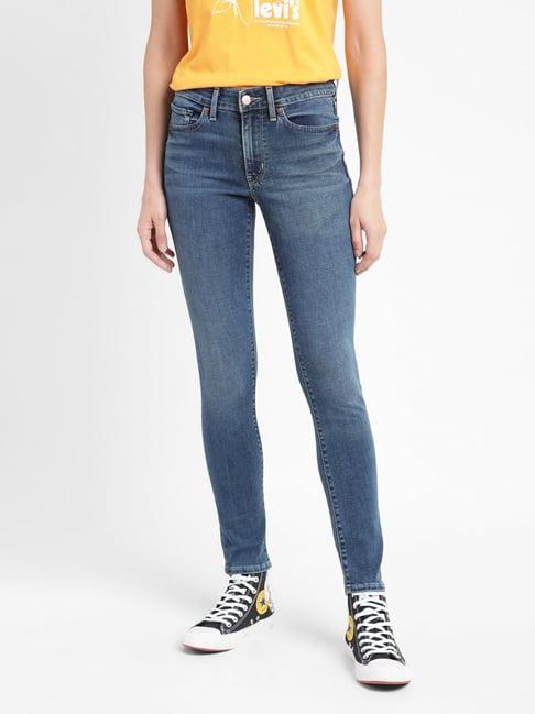 levi's 711 indigo skinny fit mid rise jeans