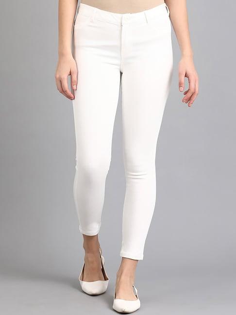 w white mid rise jeans