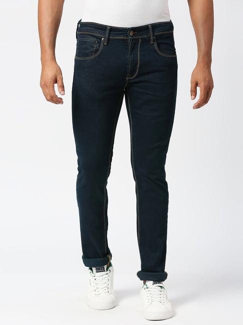 pepe jeans dark blue slim fit lightly washed jeans