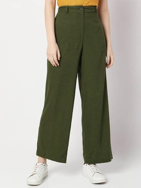 vero moda olive flared fit pants