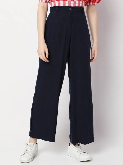 vero moda navy flared fit pants