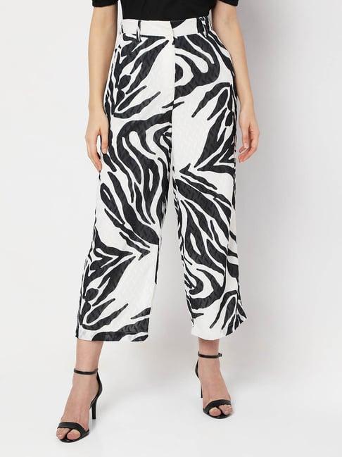 vero moda white & black printed pants