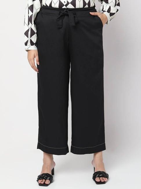 vero moda curve black straight fit palazzos