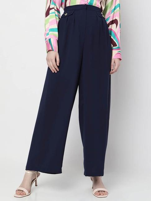 vero moda navy flared fit pants