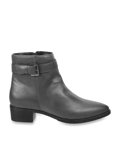 mochi women's grey casual booties