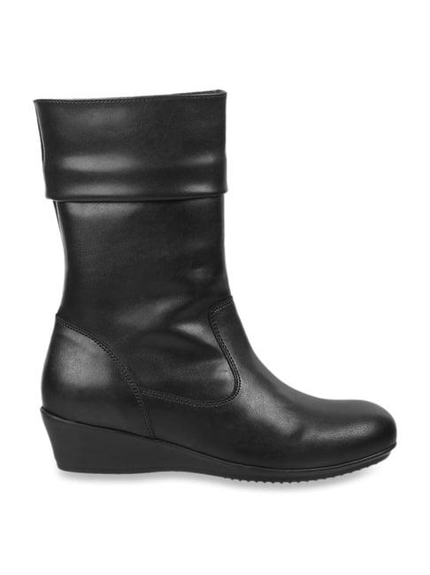 metro women's black wedge booties