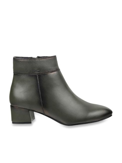 mochi women's olive casual booties