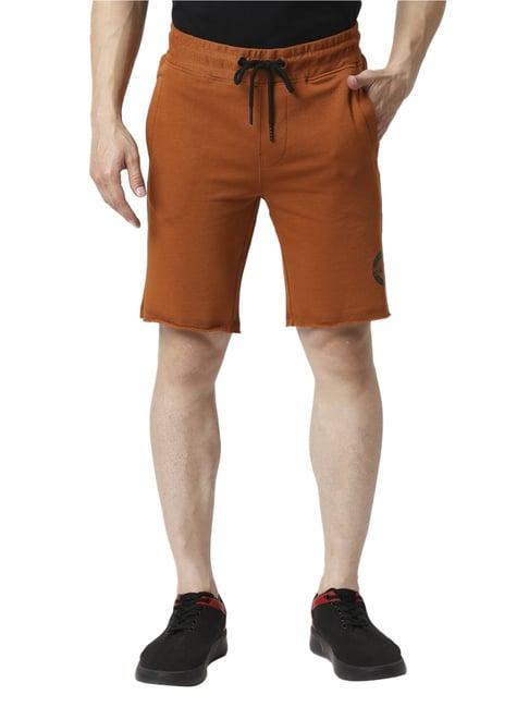 being human regular fit mens track shorts-rust