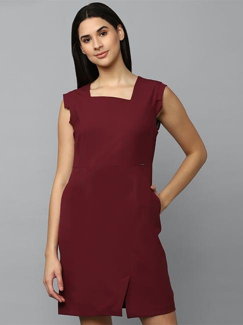 allen solly maroon shift dress