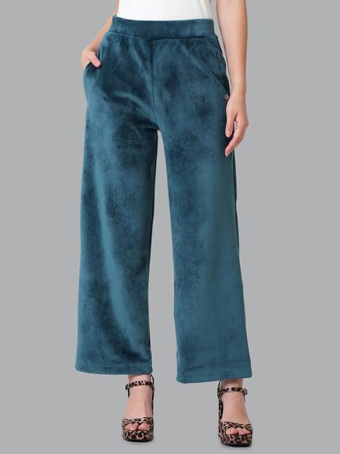 van heusen teal blue mid rise pants