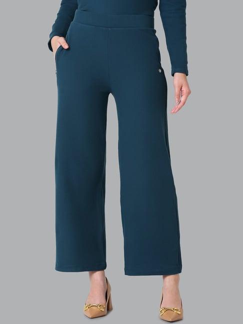 van heusen teal blue mid rise pants