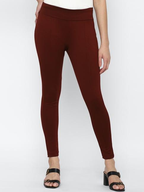 van heusen maroon mid rise tights