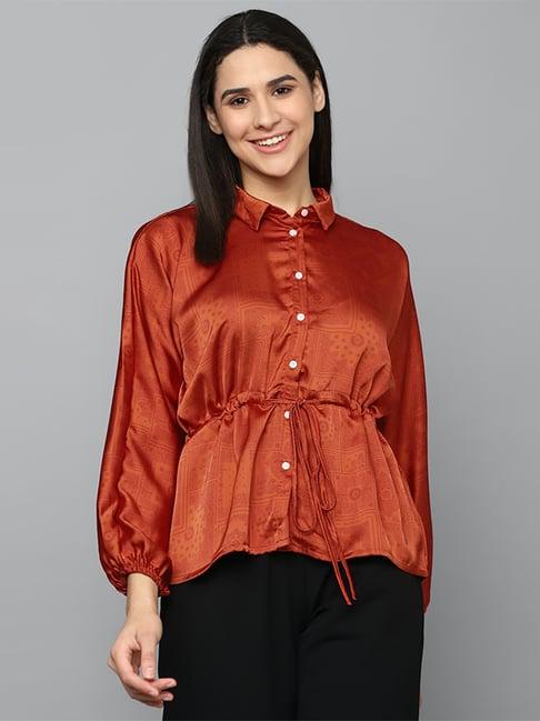 allen solly rust printed top