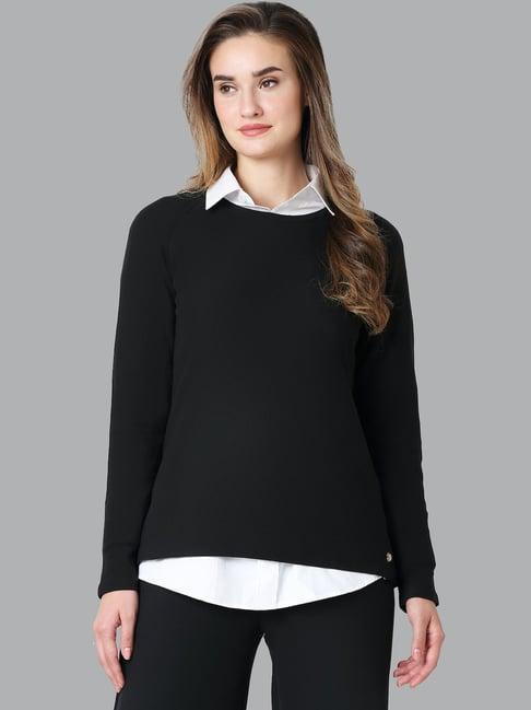 van heusen black full sleeves t-shirt