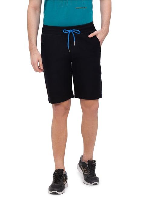 being human regular fit black shorts