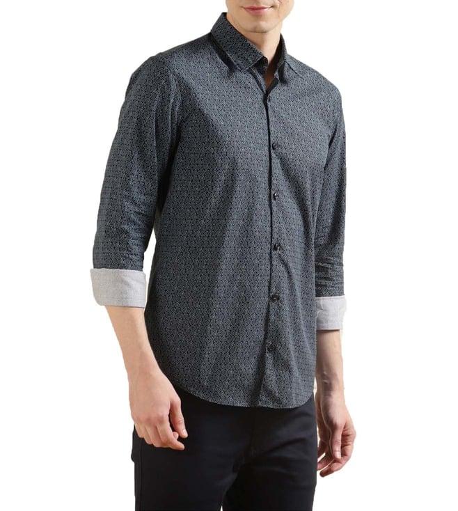 hugo blue printed regular fit shirt