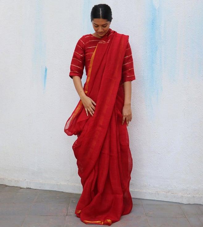 chidiyaa red everyday beautiful charm saree