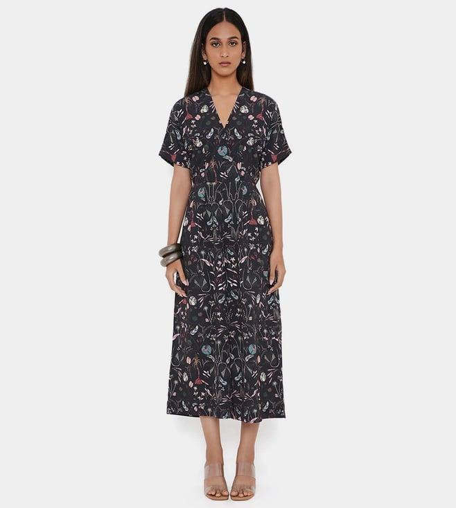 ps pret by payal singhal black forest print art crepe jumpsuit