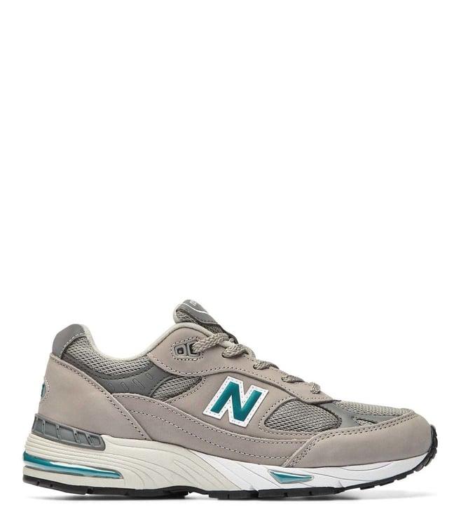 new balance women's 991 grey & green sneakers