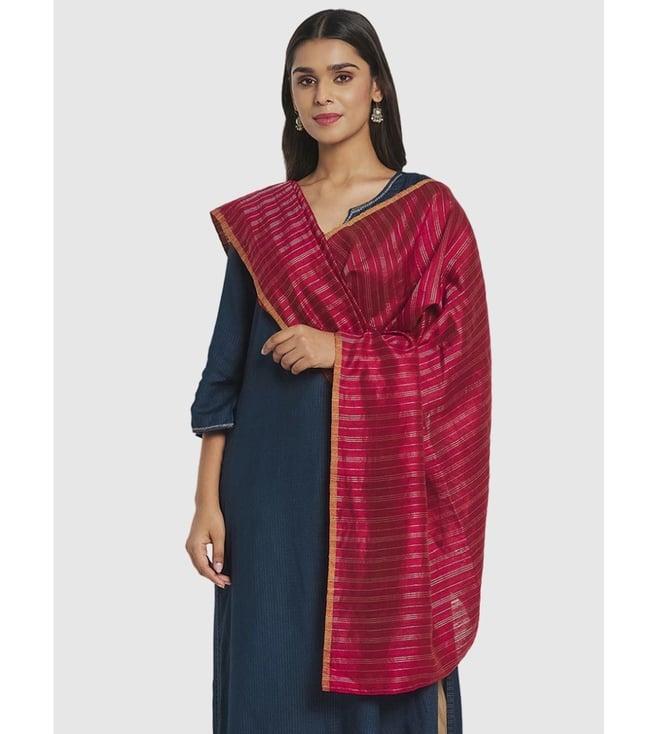 fabindia pink striped dupatta