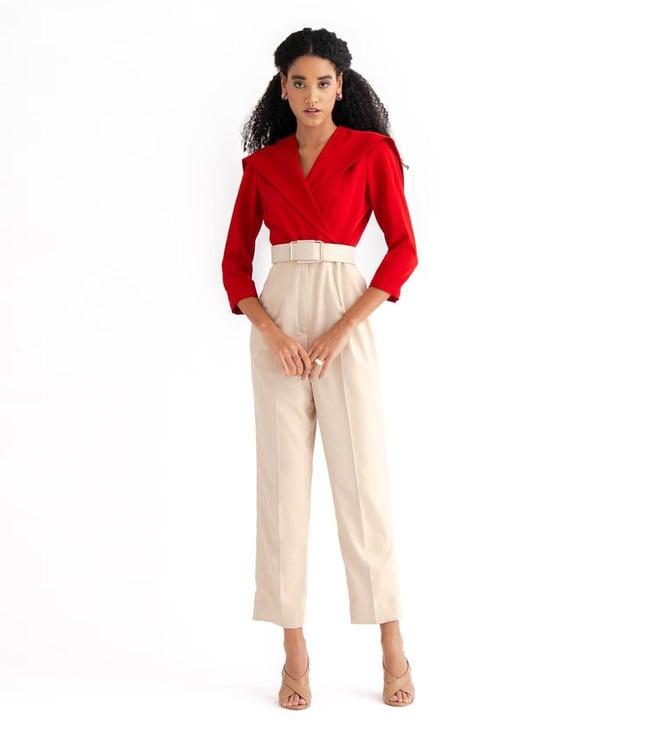 notebook red & cream candy teresa jumpsuit