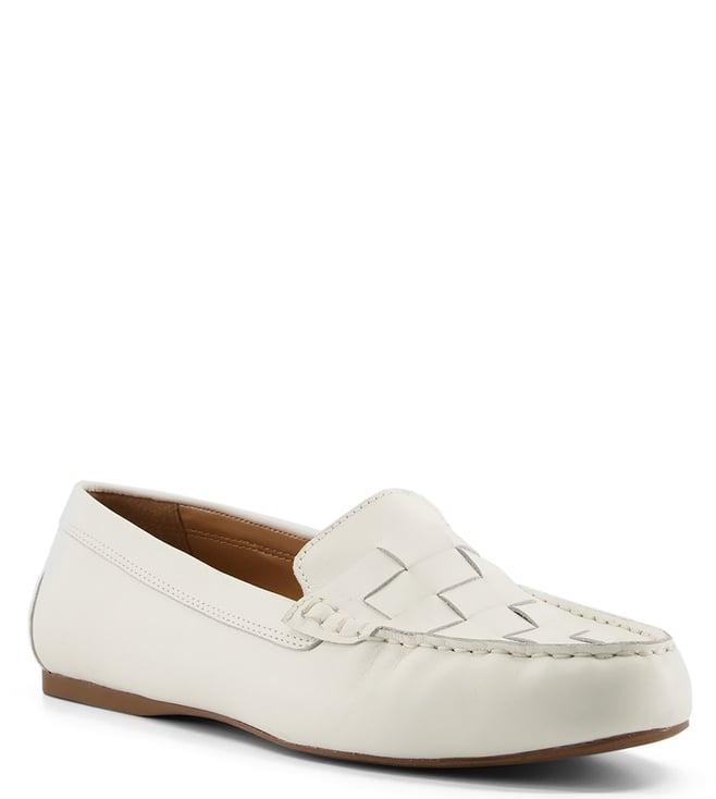 dune london women's greene white loafers