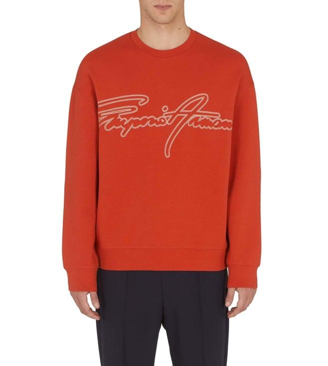 emporio armani fiamma logo regular fit sweatshirt