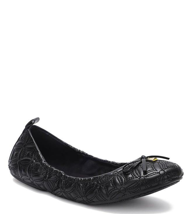 michael michael kors black juliette quilted ballerinas