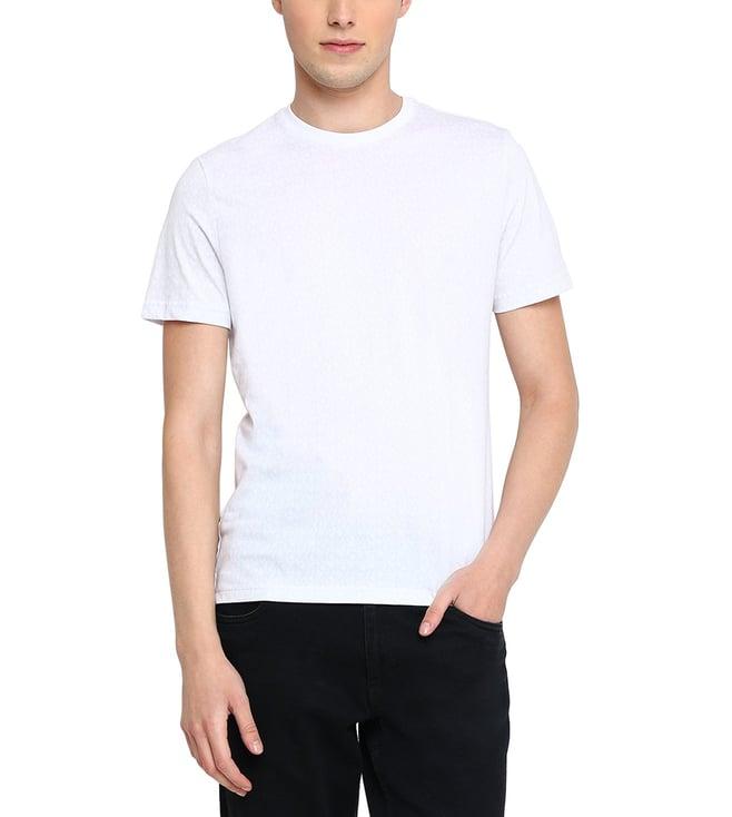 michael michael kors white signature logo regular fit t-shirt