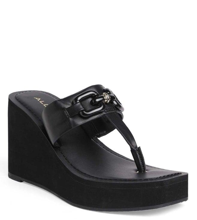 aldo women's kedoa008 black t-strap wedges