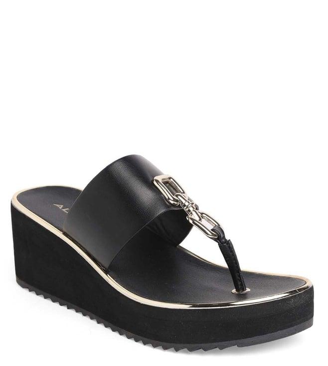 aldo women's maesllan008 black t-strap wedges