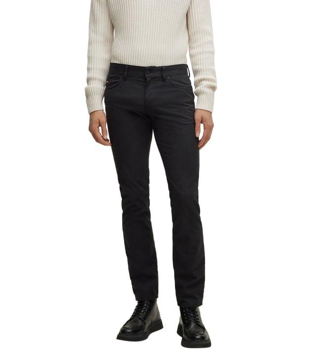 boss delaware slim black mid rise jeans