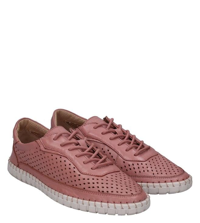 bagatt women's bali cut work leather pink sneakers