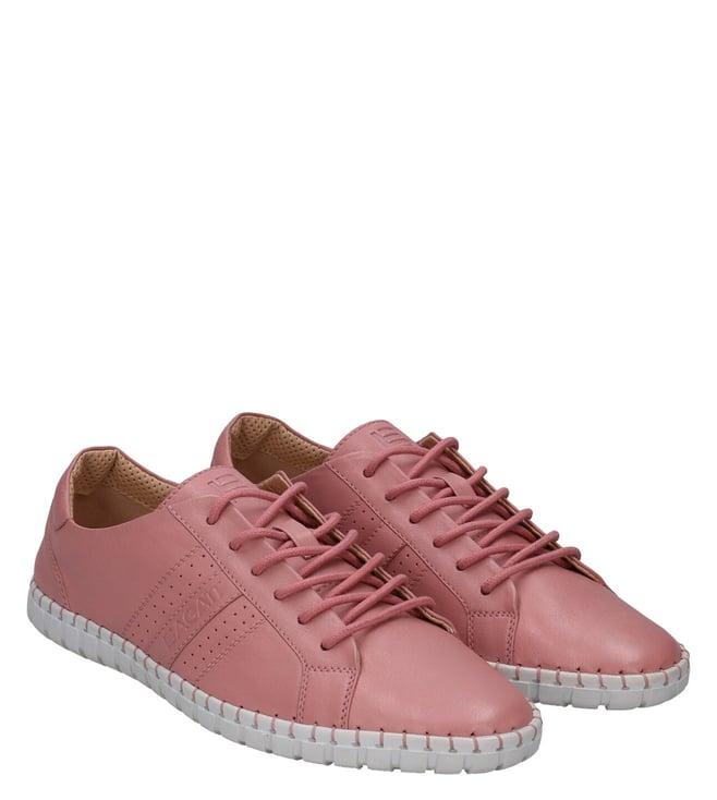 bagatt women's bali perforated leather pink sneakers