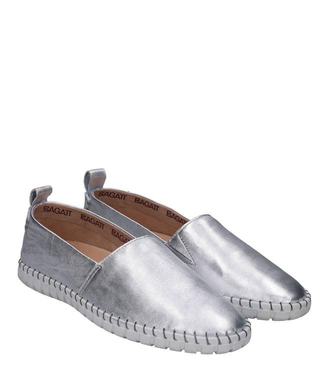 bagatt women's bali slip on leather silver sneakers