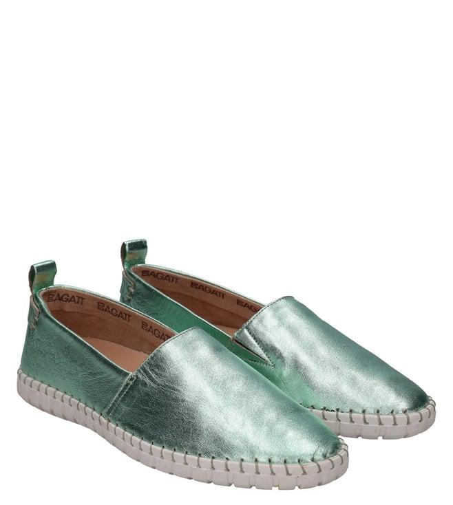 bagatt women's bali slip on leather light green sneakers