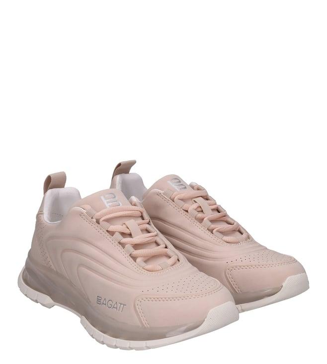 bagatt women's athena perforated synthetic rose pink sneakers