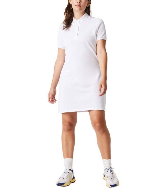 lacoste white slim fit dress