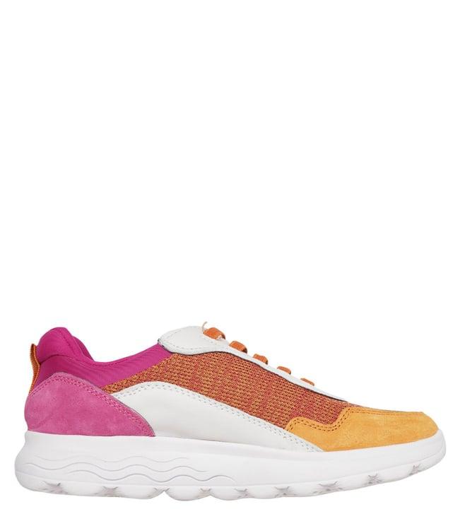 geox women's spherica orange & fuchsia sneakers