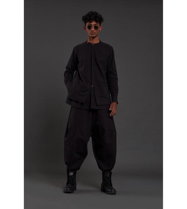 mati black pocket baggy shirt with pant