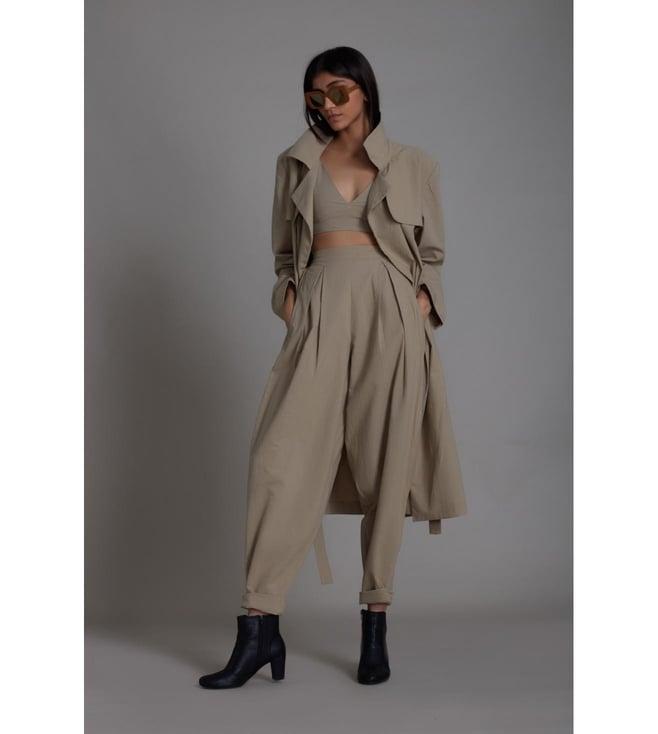 mati beige milestone trench jacket