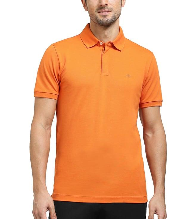 selected homme burnt orange slim fit polo t-shirt