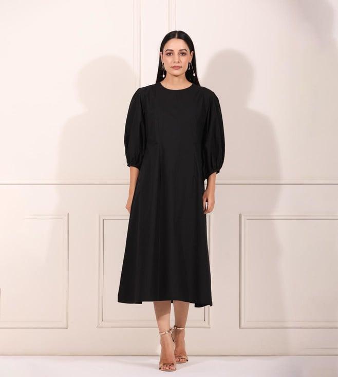 moh black new midi dress