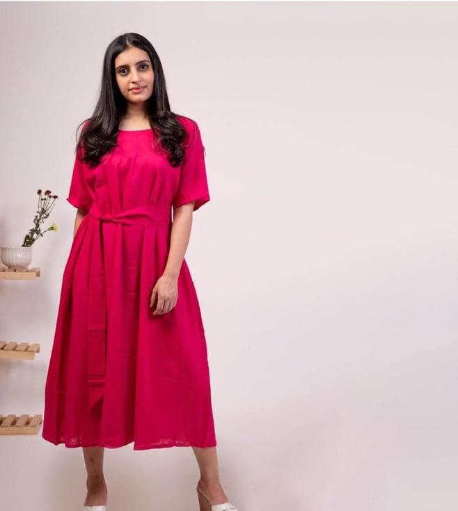 moh pink midi dress