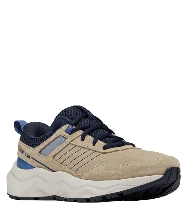 columbia women's plateau venture canvas tan & blue dusk sneakers