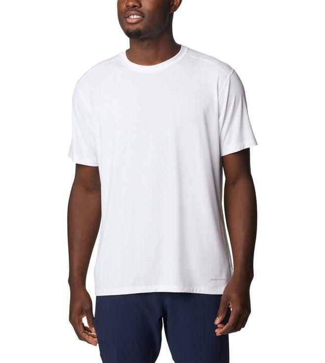 columbia white endless trail running tech regular fit t-shirt