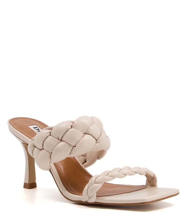 dune london women's message ecru slide sandals