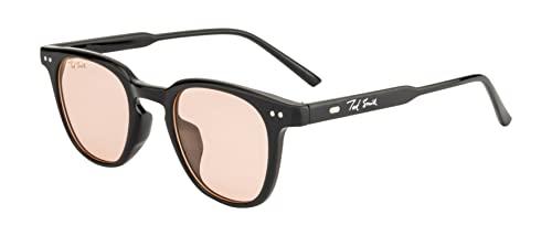 ted smith latest and stylish square sunglasses for men women | full rim & 100% uv protection | pink lens & acetate frame | small | (52-18-145)