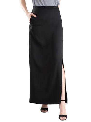 fablestreet straight ankle length skirt - black